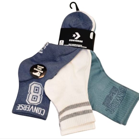 Converse 3-PK Half Cushion Varsity/Stripe Quarter Socks - Picture 2 of 5